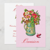 Vintag Bouquet Einladung (Vorne/Hinten)