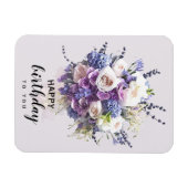 Vintag Bouquet | Maßgeschneiderte Geburtstagskalli Magnet (Horizontal)