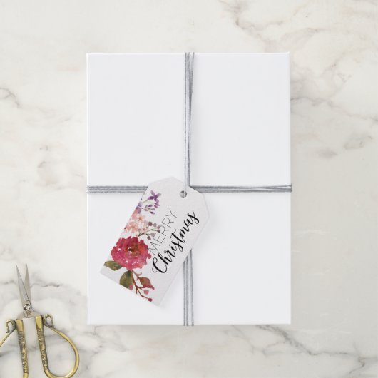 Vintag Bouquet Weihnachtsfeiertag Geschenkanhänger (Mit Garn)