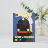 Vintag Bournemouth Belle Train Poster Postkarte (Stehend Vorderseite)
