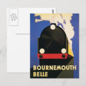 Vintag Bournemouth Belle Train Poster Postkarte (Vorne/Hinten)