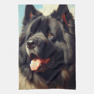 Vintag Bouvier des Flandres Painting Geschirrtuch