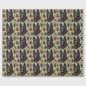 Vintag Bouvier des Flandres Seamless Geschenkpapier (Flach)