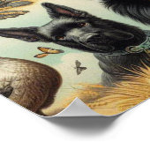 Vintag Bouvier des Flandres Seamless Poster (Ecke)
