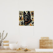 Vintag Bouvier des Flandres Seamless Poster (Küche)