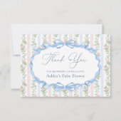 Vintag Bow Floral Baby Dusche Vielen Dank Dankeskarte (Vorderseite)