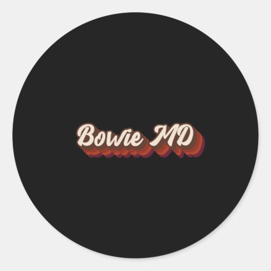 Vintag Bowie Maryland Runder Aufkleber (Vorderseite)