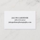 Vintag Box Camera Fotograf Business Card Visitenkarte (Rückseite)