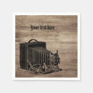 Vintag Box Camera Silhouette Cocktail Napkins Serviette