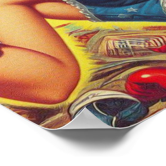 Vintag-Boxe-Button Poster (Ecke)