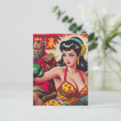 Vintag Boxe Girl Postkarte (Stehend Vorderseite)