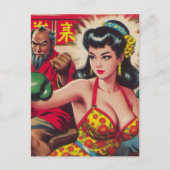 Vintag Boxe Girl Postkarte (Vorderseite)
