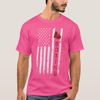 Vintag Boxing American Flag T-Shirt Beruflich Boxe