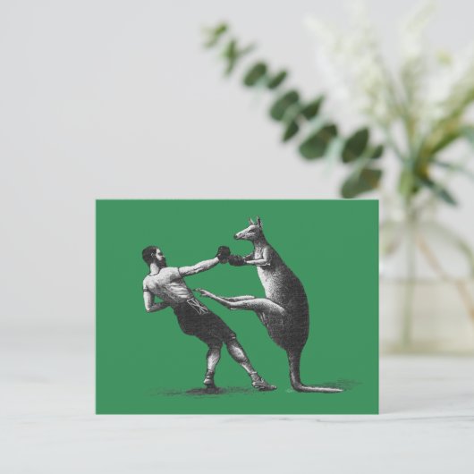 Vintag Boxing Kangaroo Postkarte (Stehend Vorderseite)