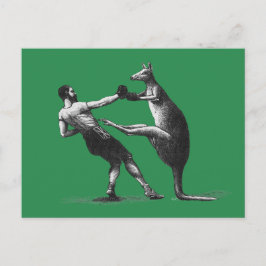 Vintag Boxing Kangaroo Postkarte