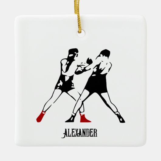 Vintag Boxing Vibes Keramikornament (Vorderseite)