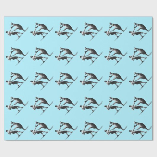 Vintag Boxkangaroo Geschenkpapier (Flach)