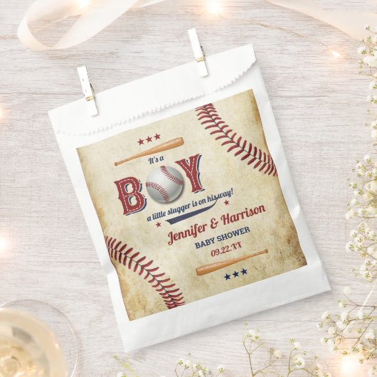 Vintag Boys Baseball Babydusche Geschenktütchen (Ausgeschnitten)