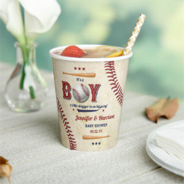 Vintag Boys Baseball Babydusche Pappbecher