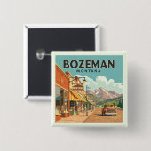 Vintag Bozeman Montana Button (Vorne & Hinten)