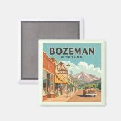 Vintag Bozeman Montana Magnet (Vorderseite/Rückseite)