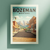 Vintag Bozeman Montana Postkarte