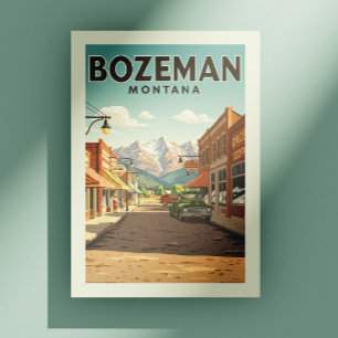Vintag Bozeman Montana Postkarte