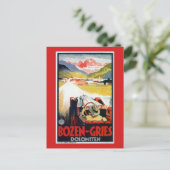 Vintag Bozen Gries - Italienisches Verkehrsmittel Postkarte (Stehend Vorderseite)