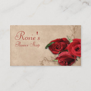 Vintag Brandy Rose Blume Shop Visitenkarte