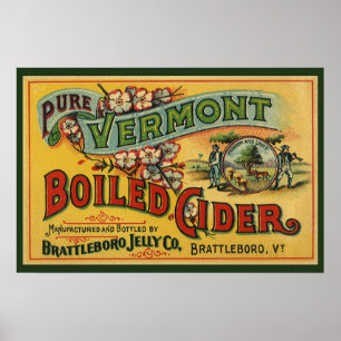 Vintag Brattleboro Jelly Boiled Cider Vermont Poster