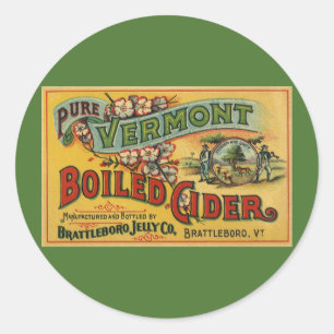 Vintag Brattleboro Jelly Boiled Cider Vermont Runder Aufkleber