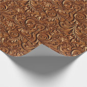 Vintag-braun-geklebtes Leder Bluetooth-Lautspreche Geschenkpapier (Ecke)