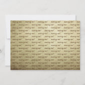 Vintag-Braun-Hochzeitsreise Einladung (Rückseite)