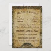 Vintag-Braun-Hochzeitsreise Einladung (Vorderseite)