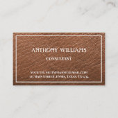Vintag-Braun-Leder-Logo-Gesellschaft Textur Visitenkarte (Vorderseite)