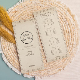 Vintag braun mit Logo Boutique Preisliste Werbekarte