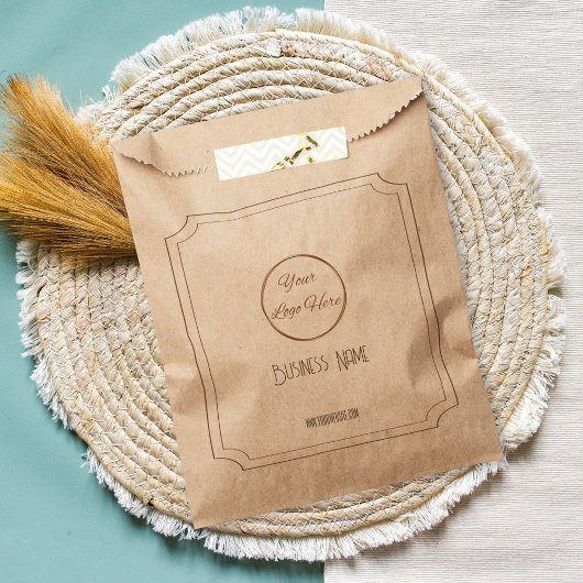 Vintag braun mit Logo-Werbepapier Geschenktütchen