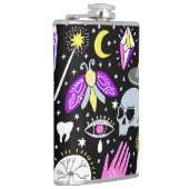 Vintag-braun-orange Tartan kariert. Flachmann (Rechts)