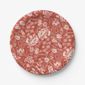 Vintag-Braun-Rustikaler Blumengarten Pappteller (Vorderseite)