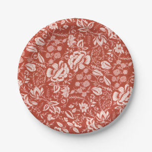 Vintag-Braun-Rustikaler Blumengarten Pappteller