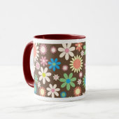 Vintag-braune Blütenblüte Mutter-Tag-Tasse Tasse (Vorderseite Links)