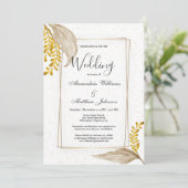 Vintag-braune Blütenhochzeit Einladung (Stehend Vorderseite)