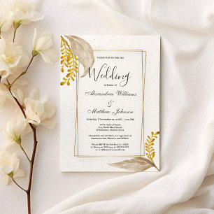 Vintag-braune Blütenhochzeit Einladung