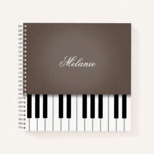 Vintag-braune Klaviermusik - Personalisiert Notizblock