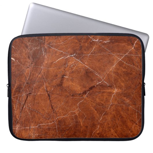 Vintag-braune Marmorstruktur Laptopschutzhülle (Vorderseite)