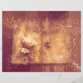 Vintag-braune Sepia Floral Alte Antike Textur