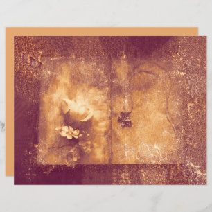 Vintag-braune Sepia Floral Alte Antike Textur