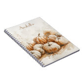 Vintag-Braunes Wasserfarbenkürbis individuelle Nam Notizblock (Rechte Seite)