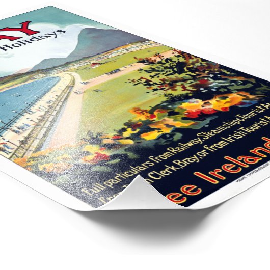 Vintag Bray Ireland Travel Poster (Ecke)