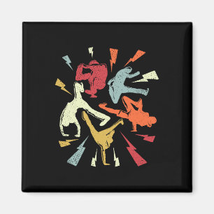 Vintag Break Tancing Bboy Posen Retro Hip Hop Magnet